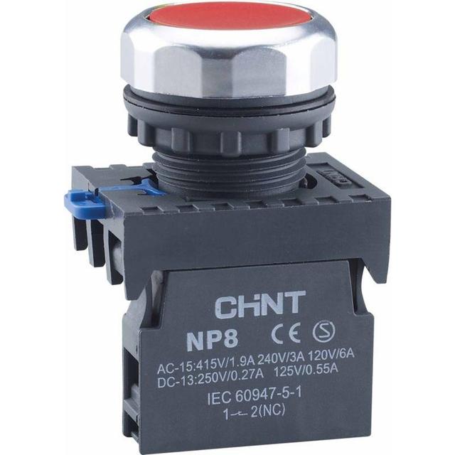 Кнопка управления NP8-01BND/4 подствет. самовозв. AC110-230В(LED) 1НЗ IP65 (R) красн. CHINT 667580