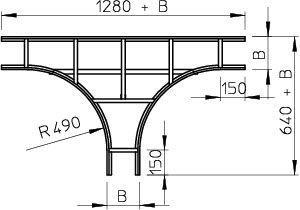 Ответвитель T-образный горизонт. для лестн. лотка осн. 400х45 LT 440 FT OBO 6205658