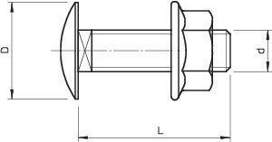 Комплект креплений M6х30 FRSB 6х30 F (болт с плоской головкой + комб. гайка) OBO 6406907