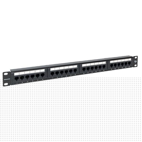 Патч-панель 19дюйм 1U кат.5E UTP неэкранир. 24 порта RJ45 110 IDC TERACOM EKF TRC-PPNL-5EUTP-1U24