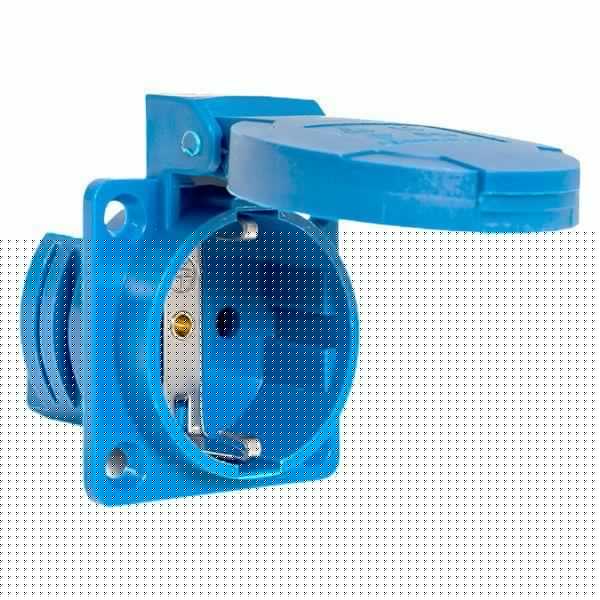 Розетка панельная 112 скрытая 2P+PЕ 16А 220В IP44 с защ. крышкой EKF ps-112-16-220