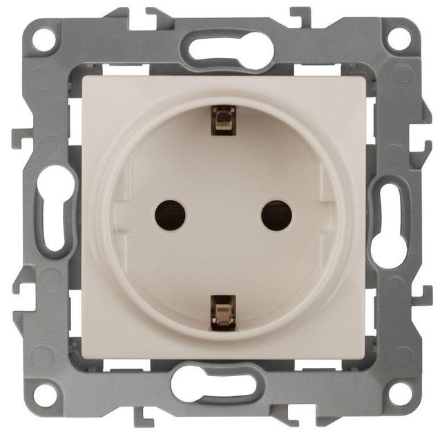 Розетка 1-м СП Эра12 12-2101-02 16А IP20 16AX 250В 2P+E Schuko механизм сл. кость Эра Б0014676