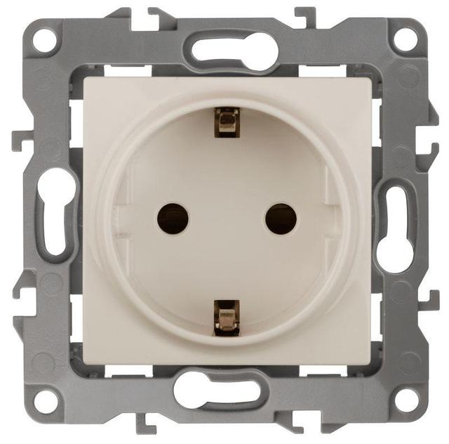 Розетка 1-м СП Эра12 12-2111-02 16А IP20 16AX 250В 2P+E Schuko винт сл. кость Эра Б0029237