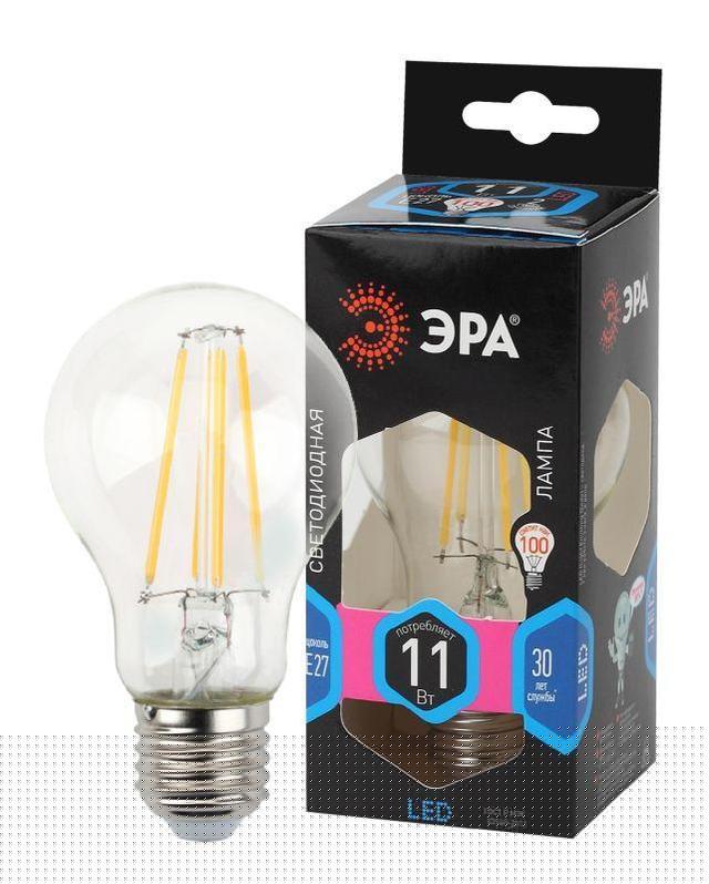 Лампа светодиодная филаментная F-LED A60-11W-840-E27 11Вт A60 грушевидная 4000К нейтр. бел. E27 Эра Б0035026
