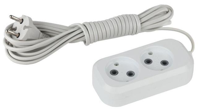 Удлинитель 2х1.5м без заземл. 6А IP20 UX-2-1.5m ШВВП 2х0.75 Эра Б0038557