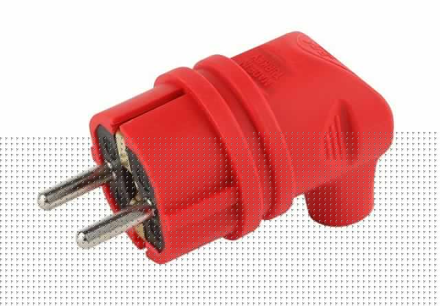 Вилка 90град. V9-RED-IP44 16А IP44 с заземл. каучук красн. Эра Б0044549