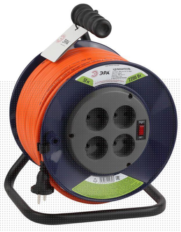 Удлинитель на пластик. катушке 4х50м без заземл. 10А IP20 RPx-4s-2х1.5-50m ПВС 2х1.5 Эра Б0046831