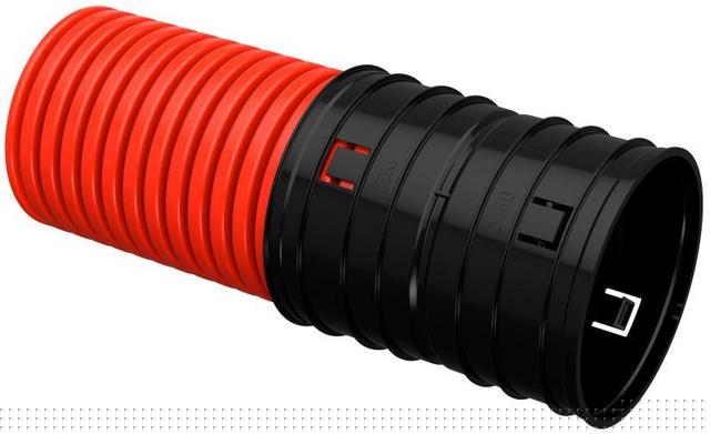 Труба гофрированная двустенная ПНД жесткая d160мм красн. (уп.6м) IEK CTG12-160-K04-006-R
