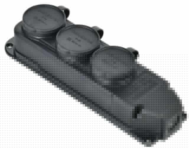 Колодка удлинителя 3-м 16А IP44 с защ. крышкой каучук черн. GENERICA ERK20-016-03-44-K02-G
