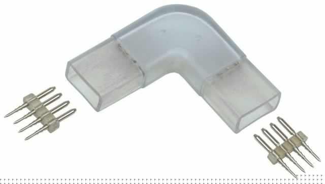 Коннектор угловой RGB 14мм (разъем-разъем) (уп.5шт) IEK LSCON14-RGB-220-05