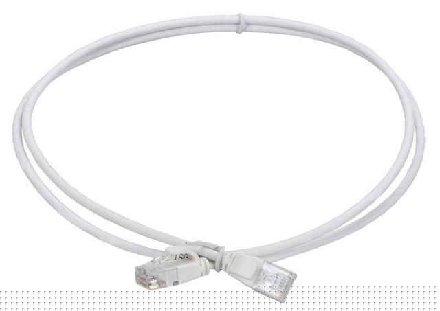 Патч-корд кат.5E UTP LSZH 2м slim колпачок с язычком бел. ITK PC08-C5EUL-2M-SL-WT
