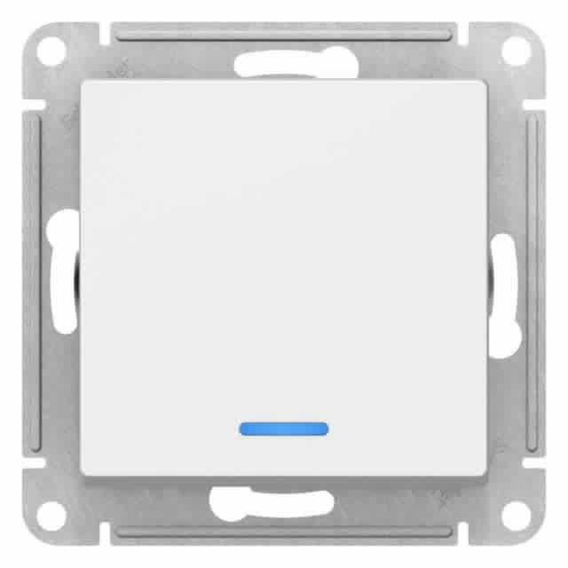 Выключатель 1-кл. AtlasDesign (сх. 1а) 10AX с подсветкой механизм лотос SE ATN001313