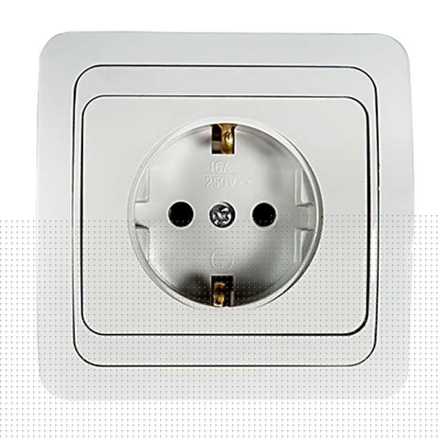Розетка 1-м CLASSICO с заземл. 2028 бел. ASD / IN HOME 4680005959907
