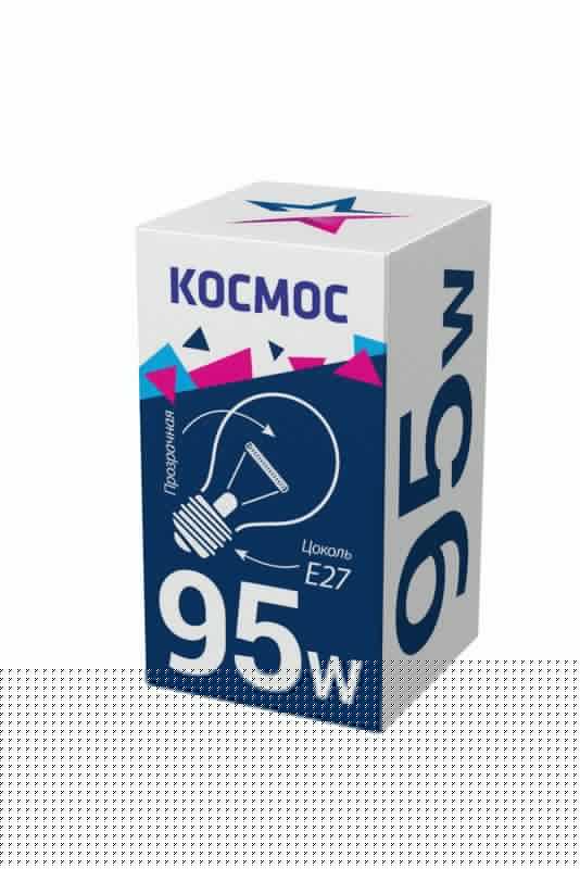 Лампа накаливания 95Вт A50/A55 прозрачная E27 230В КОСМОС LKsmSt55CL95E27v2