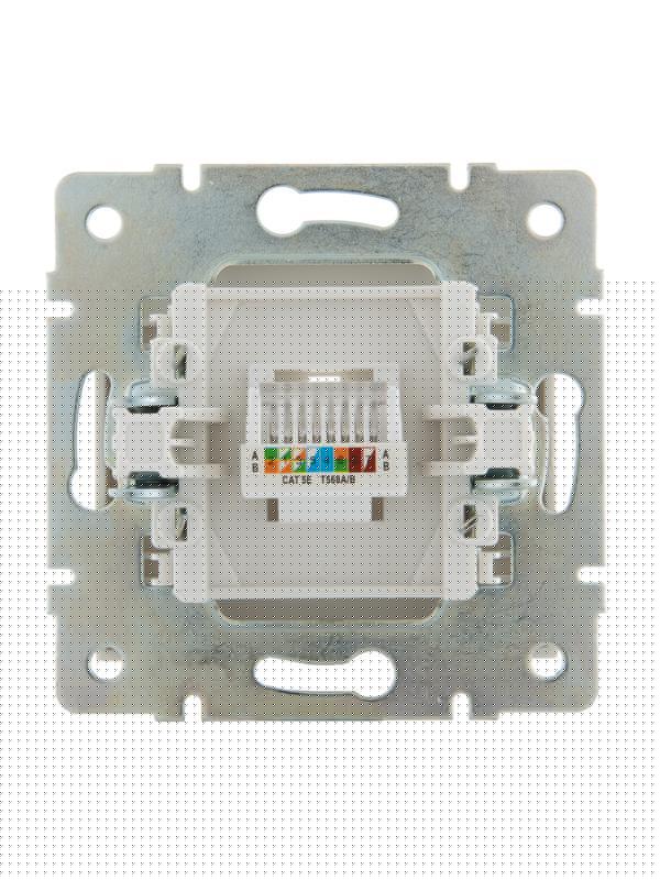 Розетка компьютерная СП Rain RJ45 16А IP20 механизм бел. LEZARD 703-0288-139