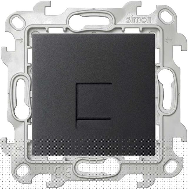 Розетка компьютерная СП Simon 24 RJ45 кат.5E UTP IP20 механизм графит Simon 2410598-038