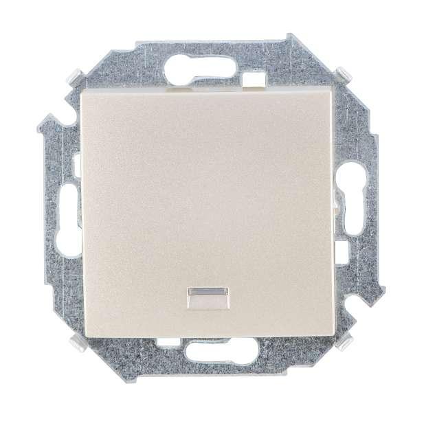 Выключатель 1-кл. СП Simon 15 10А IP20 с подсветкой винтов. зажим механизм шампань Simon 1591104-034